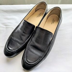 Black Leather Slip On Classic Loafers